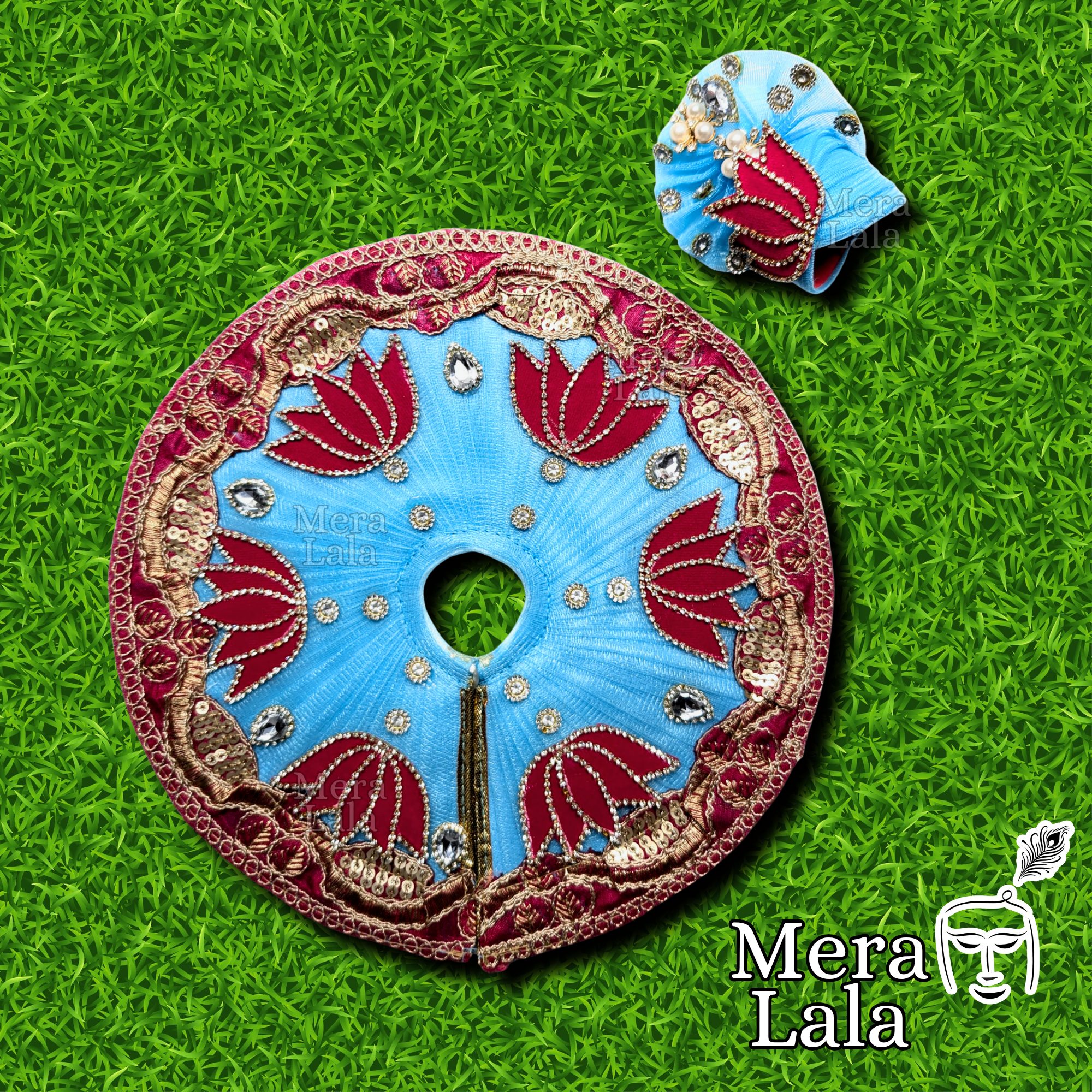 Laddu Gopal Poshak Set | Krishna Dress and Pagdi Set for Bal Gopal (Size 2,4&5)