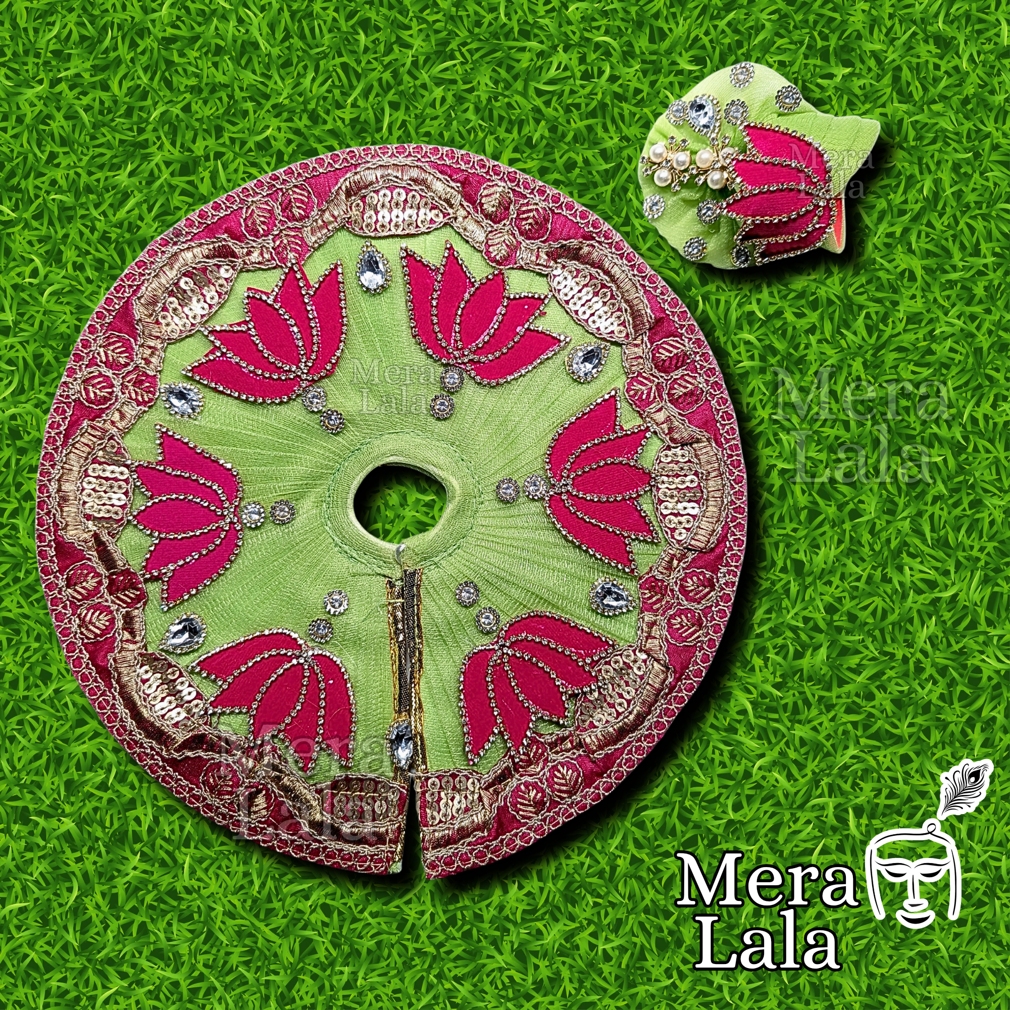 Laddu Gopal Poshak Set | Krishna Dress and Pagdi Set for Bal Gopal (Size 2,4&5)