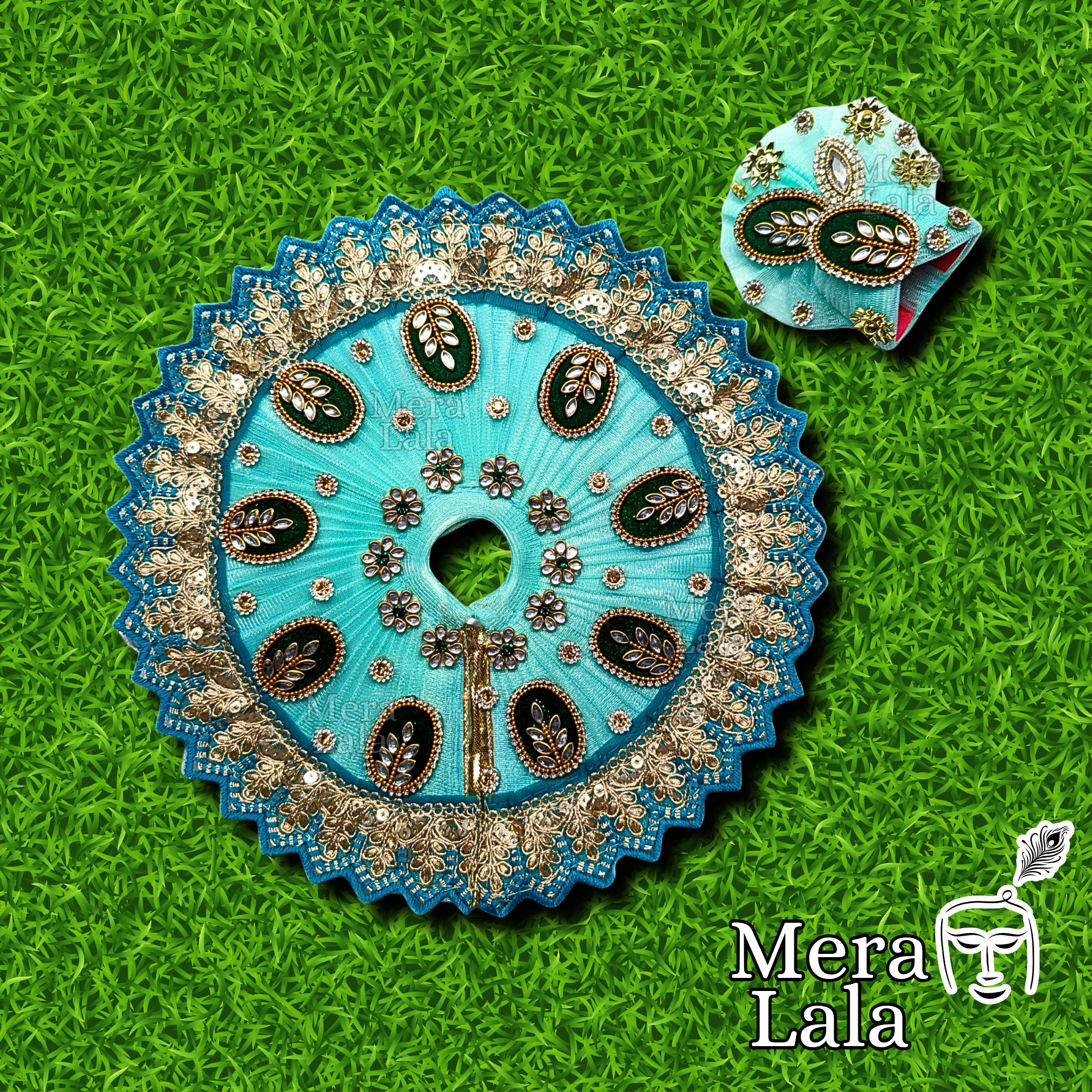 Laddu Gopal Poshak Set | Krishna Dress and Pagdi Set for Bal Gopal (Size 4&5)