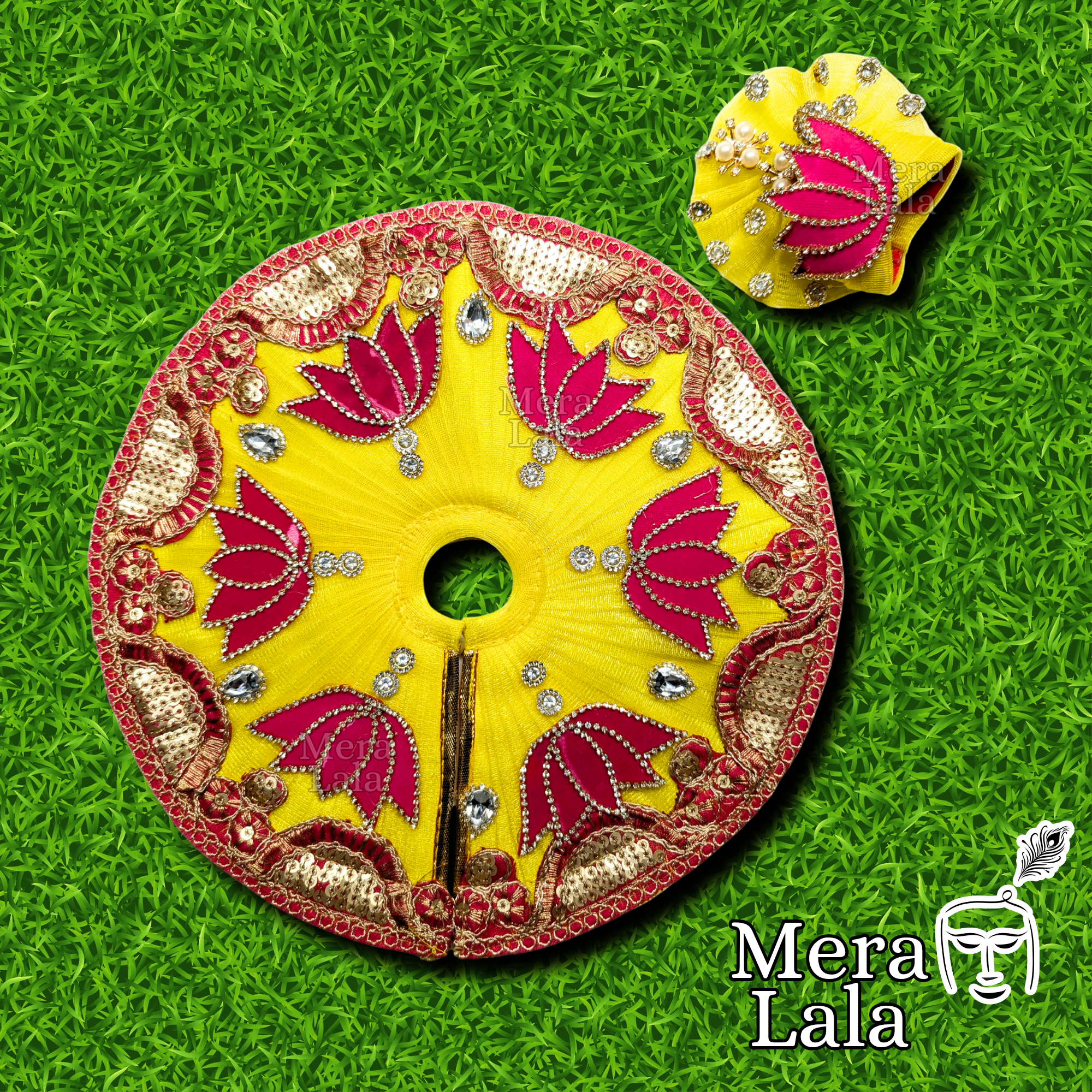 Laddu Gopal Poshak Set | Krishna Dress and Pagdi Set for Bal Gopal (Size 2,4&5)