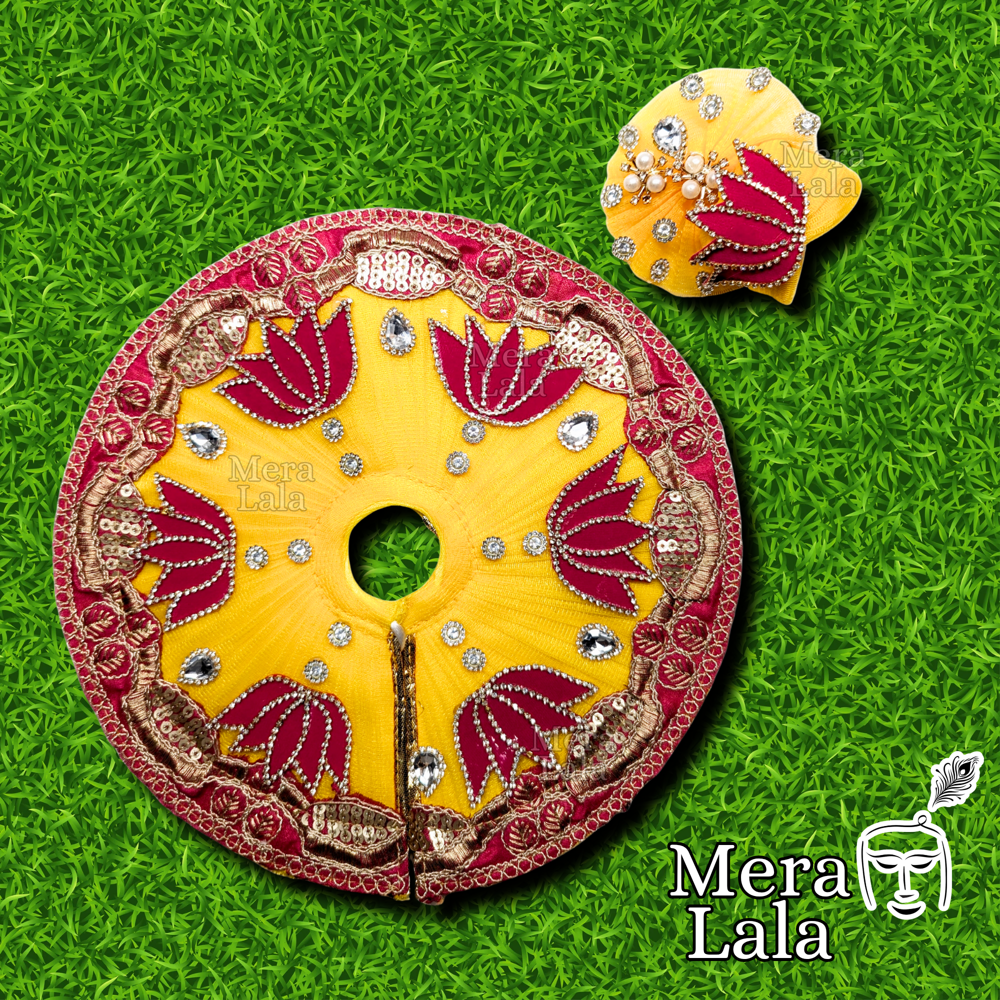 Laddu Gopal Poshak Set | Krishna Dress and Pagdi Set for Bal Gopal (Size 2,4&5)