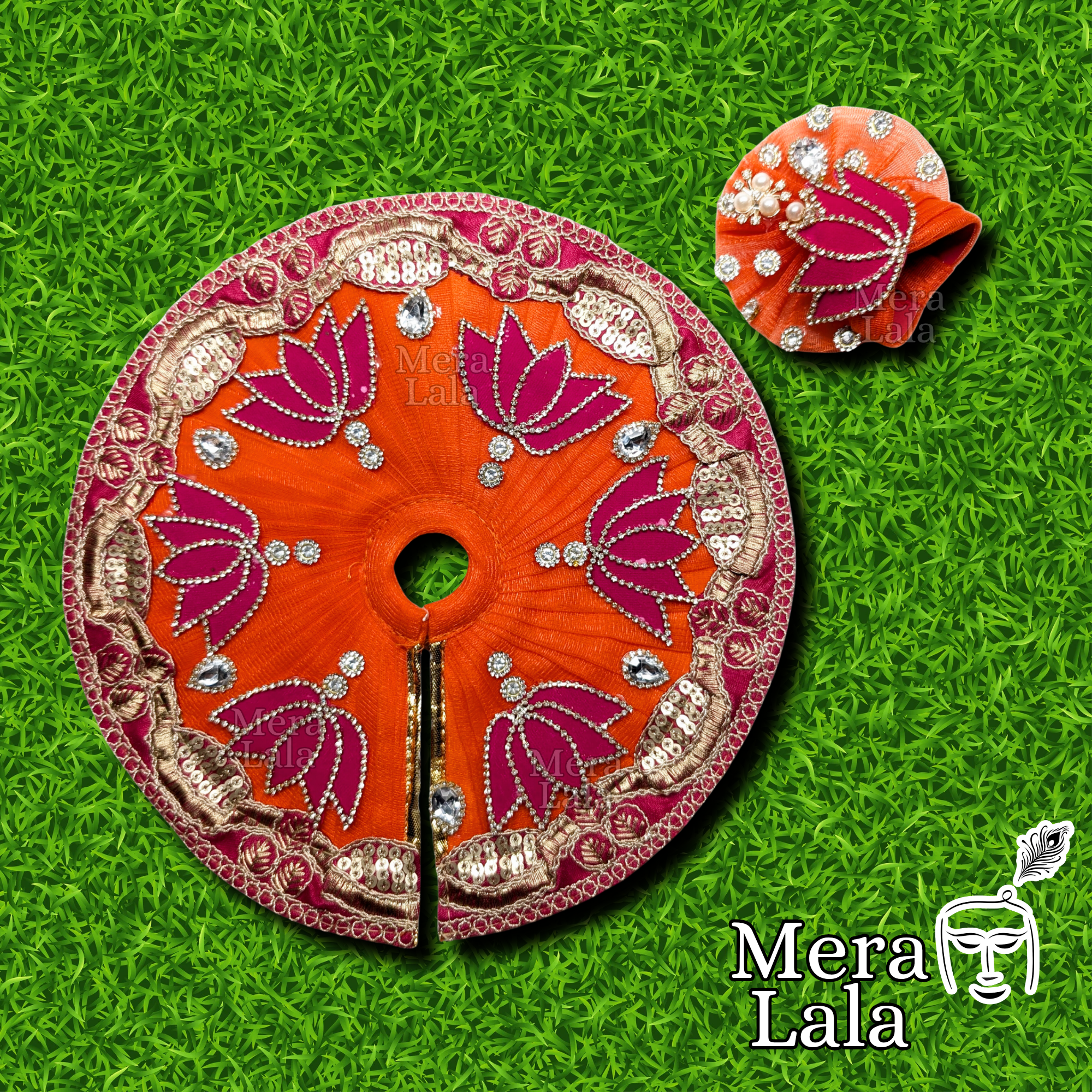 Laddu Gopal Poshak Set | Krishna Dress and Pagdi Set for Bal Gopal (Size 2,4&5)