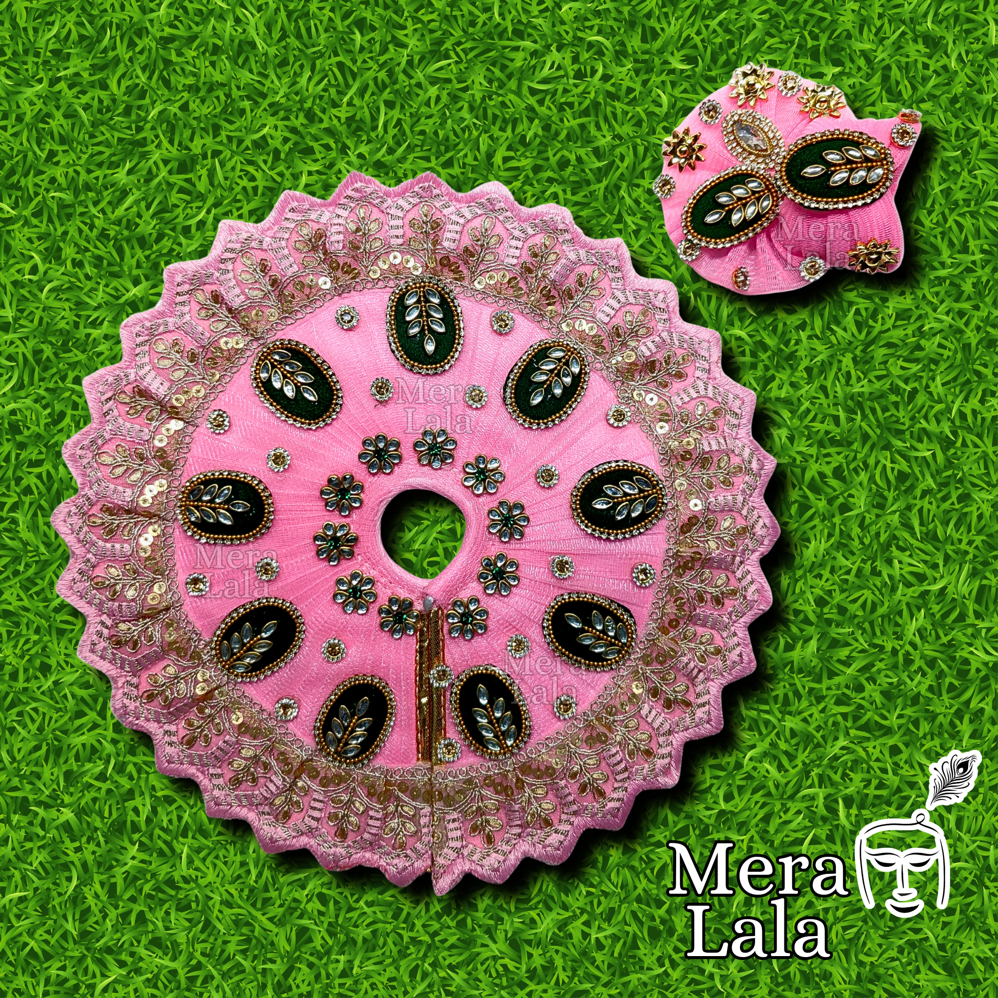 Laddu Gopal Poshak Set | Krishna Dress and Pagdi Set for Bal Gopal (Size 4&5)