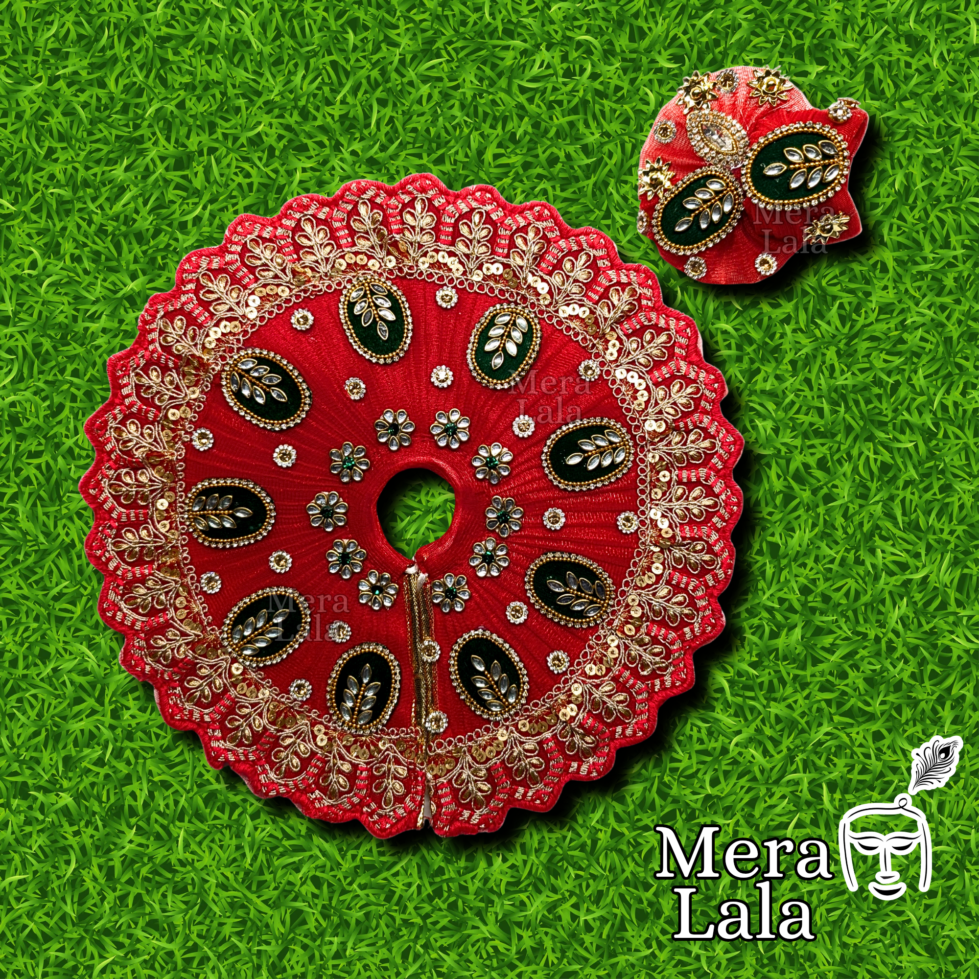 Laddu Gopal Poshak Set | Krishna Dress and Pagdi Set for Bal Gopal (Size 4&5)