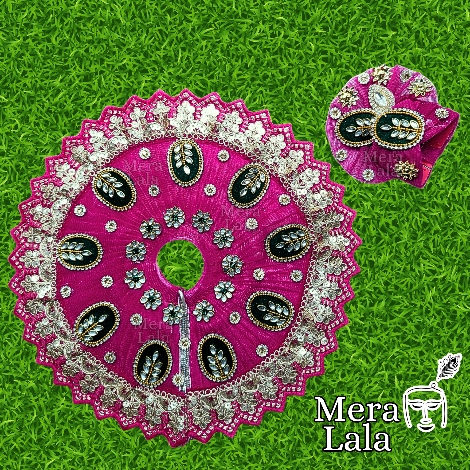 Laddu Gopal Poshak Set | Krishna Dress and Pagdi Set for Bal Gopal (Size 4&5)